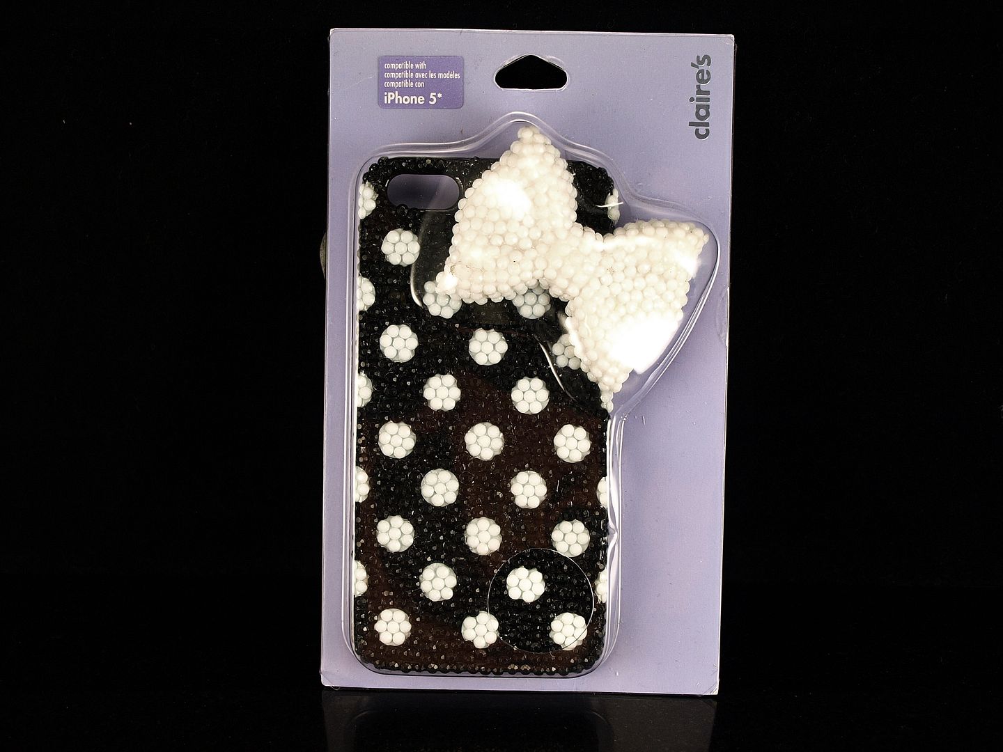 iPhone - リンゴ姫！！ CLAIRE'S bling cell phone case iPhone 5 - pearls, hearts